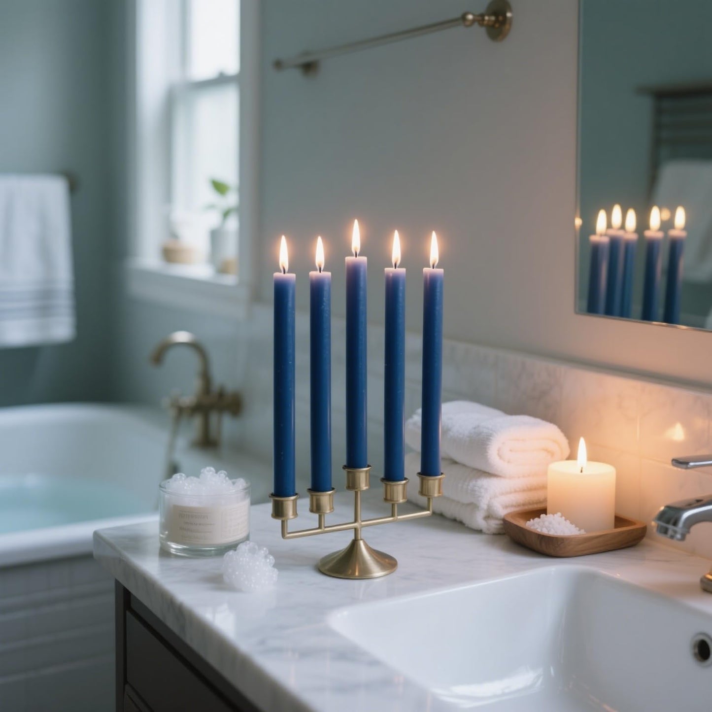 12-Pack Navy Blue Taper Candles, 10 Inch Unscented Dripless Candlesticks, Long-Lasting Burn Time of 7-8 Hours, Perfect for Home Décor Dinner Party Meditation