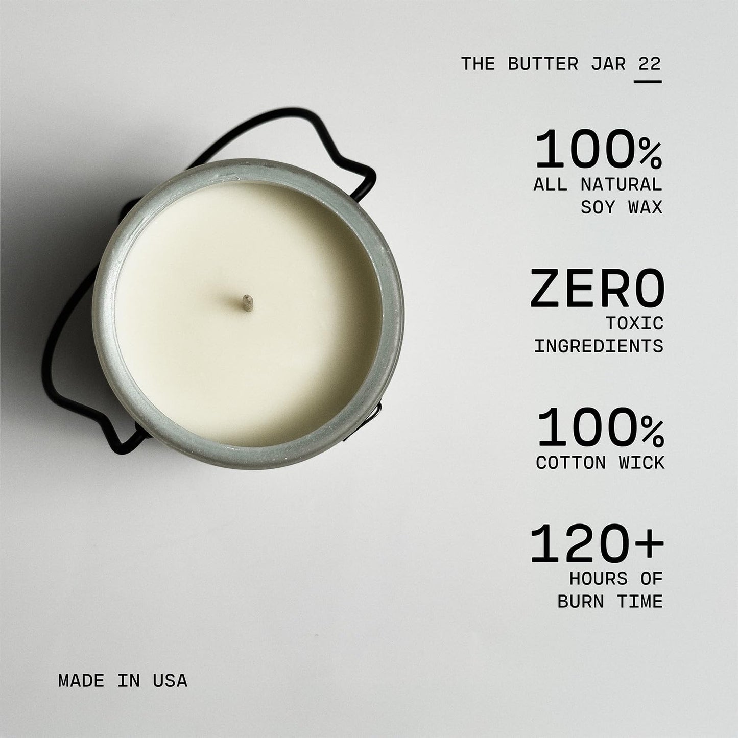 Milkhouse Candle Company Sweet Tobacco Leaves Soy Candle - Honey | Tobacco | Teakwood Scented - 22 oz Butter Jar with Lid, 120+ Hour Burn Time, Made in the USA