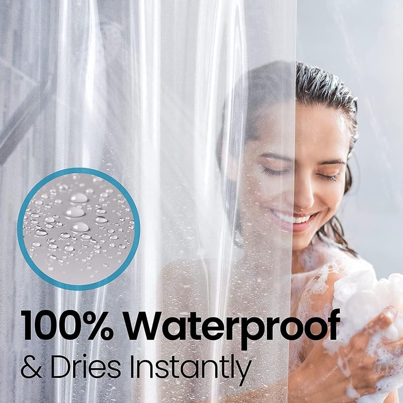 LiBa Waterproof Shower Curtain - Premium Non-Toxic PEVA with Rust-Proof Grommets | Clear 36x72 (Pack of 2)