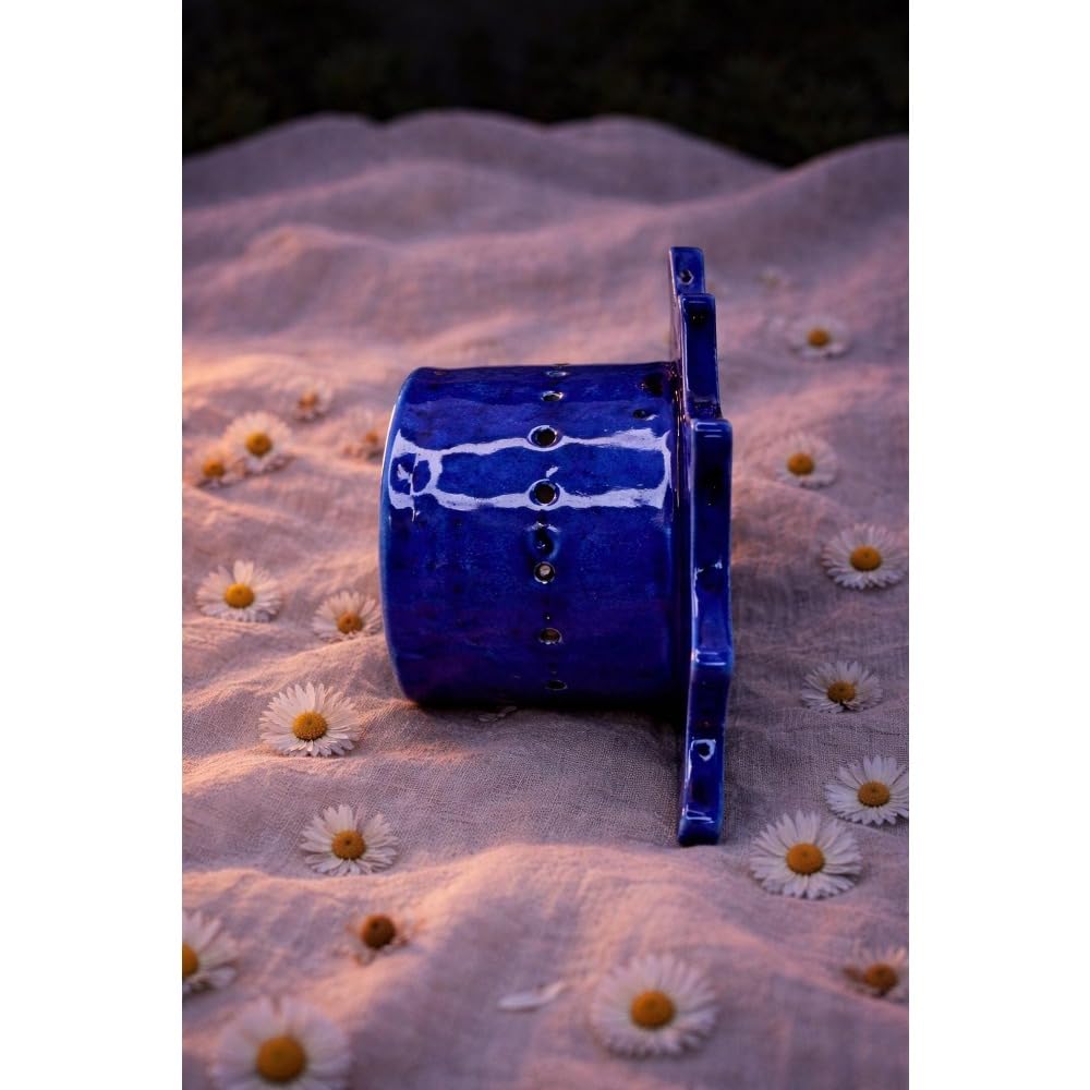 Set of 3 Cobalt Blue Glass & Black Metal Candle Lantern Holders (XL, Large, Small) - Decorative Indoor/Outdoor Decor for Patio, Floor, Weddings & Ramadan