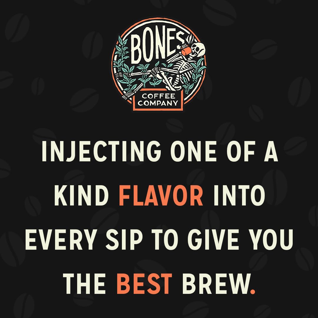 Bones Coffee Company Ethiopia Single-Origin, Citrus, Floral and Berries Notes, Whole Coffee Beans, Low Acid Medium Roast Arabica Beans Flavored Coffee, 12 oz Whole Bean