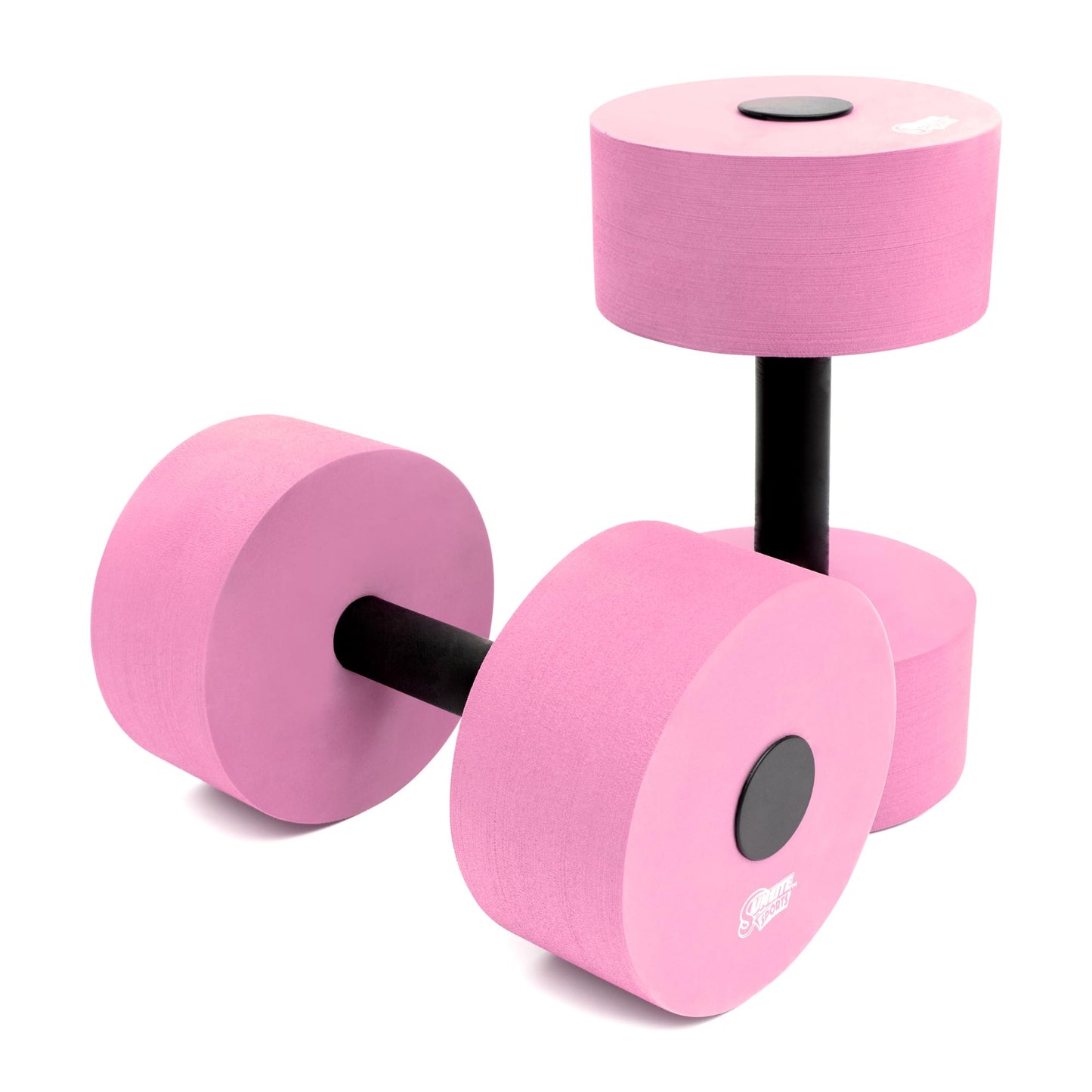 Sunlite Sports Water Weights Pool Exercise Dumbbells, Water Aerobic Equipment, High-Density EVA-Foam Dumbbell with Handle Strip, Aqua Therapy, Pool Fitness, Water Exercise, Set of 2
