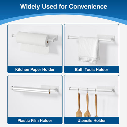 Paper Towel Holder - Self-Adhesive or Drilling, Gold, Wall Mounted, SUS304 Stainless Steel Kitchen Roll Dispenser Under Cabinet