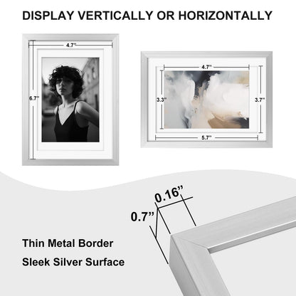 Egofine 18x24 Aluminum Picture Frame Display with Mat for 16x20 or 18x24 without Mat, Metal Poster Frame Covered by Plexiglass for Wall Mounting, 2 Pack, Silver