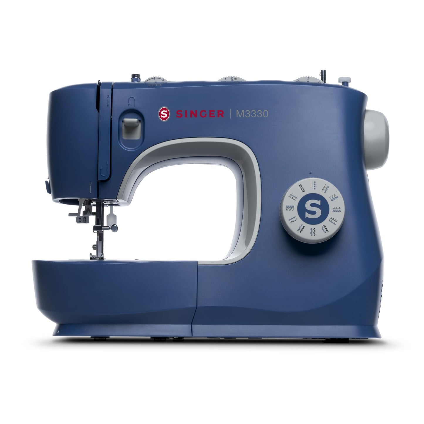 SINGER® M3330 Navy Blue Sewing Machine with Accessory Kit | 23 built-in Stitches Deliver 97 Stitch Applications | 1-Step Buttonhole, Free Arm, LED Light | Simple & Easy To Use, Perfect For Beginners
