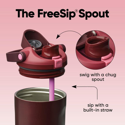 Owala FreeSip Sway Insulated Water Bottle - 40oz Stainless Steel, Two-Way Spout & Built-In Straw, Black Cherry