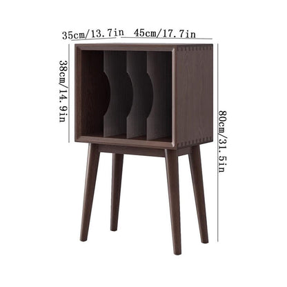 FURUIM2024M CD Record Storage Rack Home Wooden Vinyl Record Storage Cabinet with Legs Display Rack for Albums Books Magazines