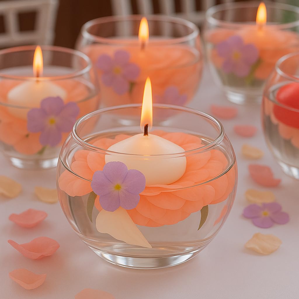 Floating Candles 3 Inch 12 Pack White - CW Studio Unscented Smokeless 9 Hour Burn, Premium Paraffin Wax - Wedding Centerpieces, Pool, Spa, Party & Home Decor Water Candles