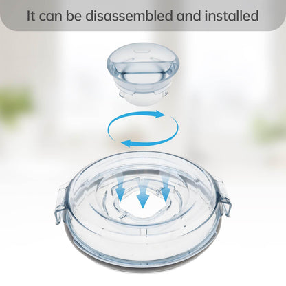 Blender Lid Cover Cap Fit for Vitamix, 64oz Clear Blender Lid Low Profile Container Lid Replace for Vitamix A3500 A3300 A2500 V1200 Venturist Pro Pitchers, Compatible with vitamix Container Jar Cup
