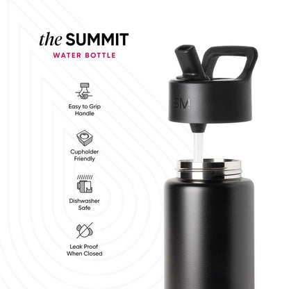 Simple Modern Kids Summit Water Bottle with Straw Lid | 14oz Stainless Steel Cup Insulated Tumbler for Toddlers, Girls, Boys, School | Horse Field