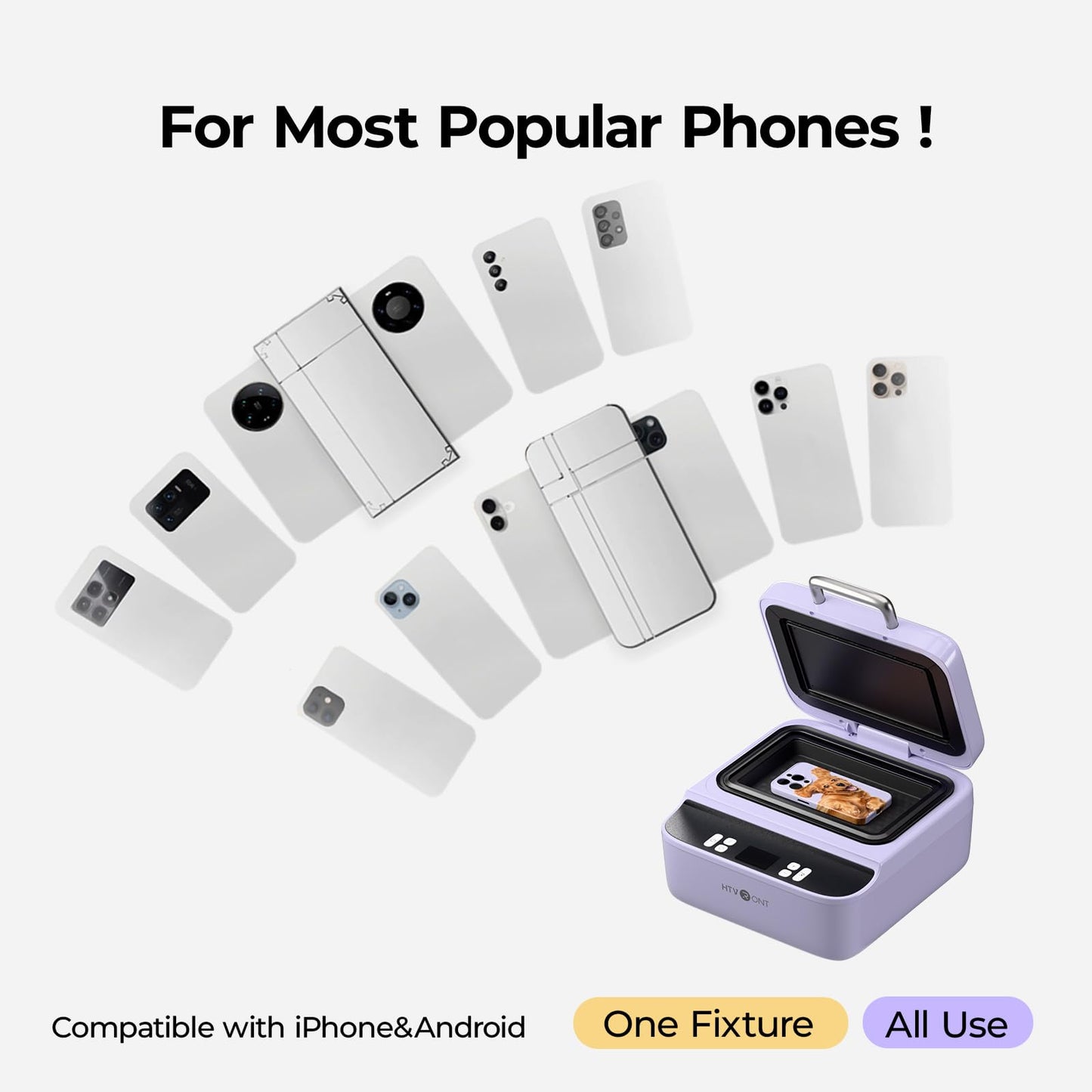 HTVRONT Phone Case Heat Press Machine Bundle - Compatible with iPhone & Android