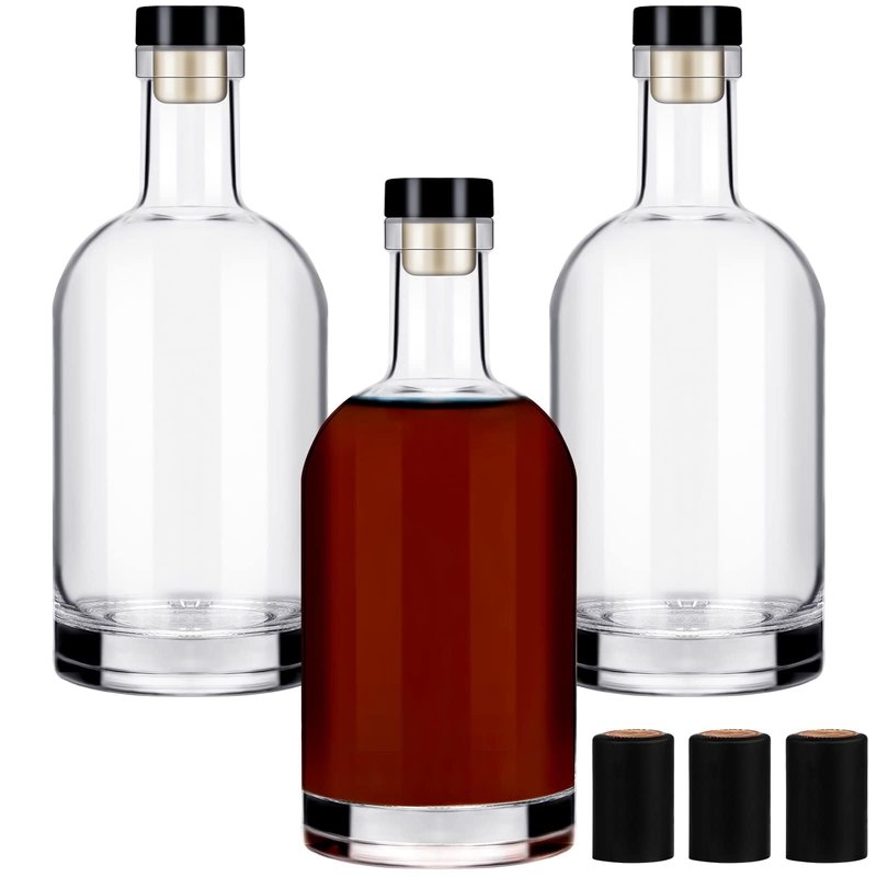Liengoron Wine Bottle 24PCS 100 ML Glass Bottles with Lids 3 oz Clear Glass Bottles with Cork Empty Wine Bottle with Stopper for Beverages Drinks Beer Water Soda