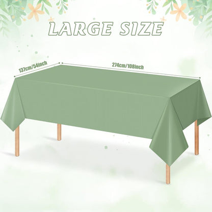 20Pack Sage Green Plastic Tablecloths for Rectangle Tables,Light Green Disposable Tablecloth,Waterproof Sage Green Table Cover for Birthday Bridal Wedding Baby Shower Party Decorations,54 X 108Inch