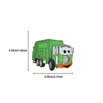 Garbage Truck Stickers 50Pcs Waterproof Cartoon Cute Trash Truck Stickers for Water Bottle Scrapbook Bumper Laptop Luggage Skateboard Cars Bike Guitar,Vinyl Funny Garbage Truck Sticker for Teens Boys
