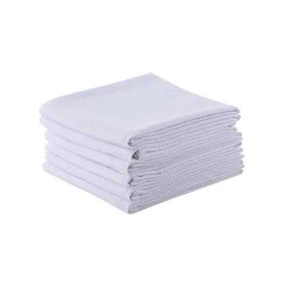 Clwellge 100% Cotton Flour Sack Dish Towels, Pack of 6, Blank Tea Towels Highly Absorbent for Kitchen, Drying and Cleaning 50x70cm (White)