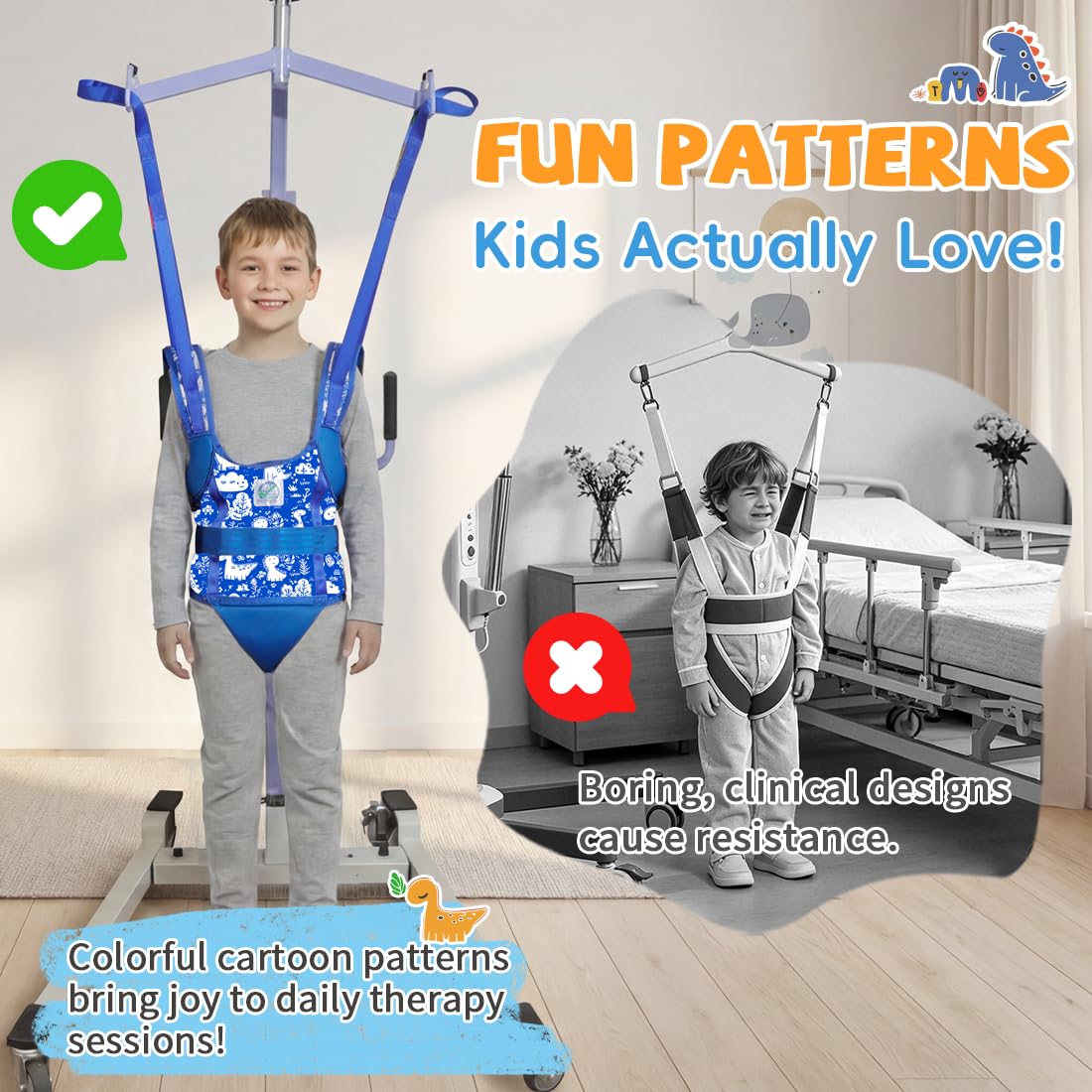 EZ ASSISTIVE Patient Lift Sling for Child Walking Training, Breathable 3D Mesh Medical Transfer Sling with Adjustable Buckles & Leg Pads, Patient Lift Aid for Home Use, 330lbs