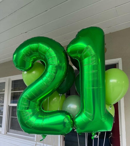Green 2 Balloon, Number Balloons 40 Inch, 2nd Balloon Number Birthday Decorations, Second Two Birthday Party Supplies, Number 2 Balloon, St. Patrick's Day Games Theme Decorations