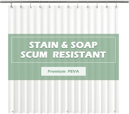 EHZNZIE Heavy Duty Shower Curtain Liner - Waterproof PEVA with 3 Weighted Magnets | 72x72 Inches, No Chemical Smell