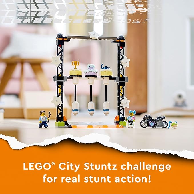 LEGO City Stuntz The Knockdown Stunt Challenge Playset 60341 Adventure TV Series Action Toy for Kids Aged 5 Plus with Stunt Bike Racer &amp Accessories