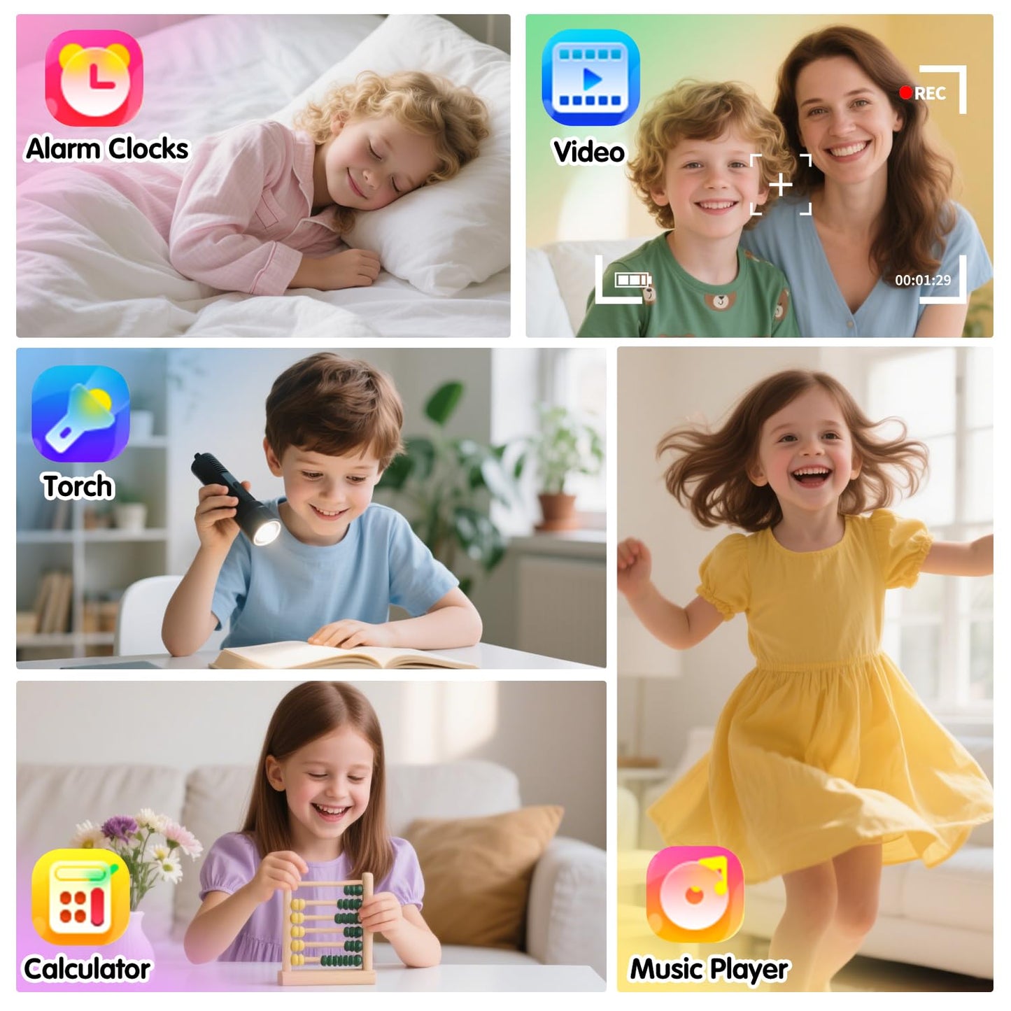 Cosjoype Kids Game Smart Watch for Kids with 24 Puzzle Games HD Touch Screen Camera Music Player Pedometer Alarm Clock Calculator Flashlight 12/24hr Kid Watch Gift for 4-12 Year Old Boys Toys for Kid