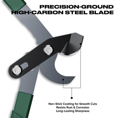 GARTOL 2-Inch Cutting Capacity Bypass Loppers, 26-33" Extendable Tree Branch Cutter, Professional Gear-Driven Labor-Saving Heavy Duty Pruners, Carbon Steel Teflon Blade & Lightweight Aluminum Handles