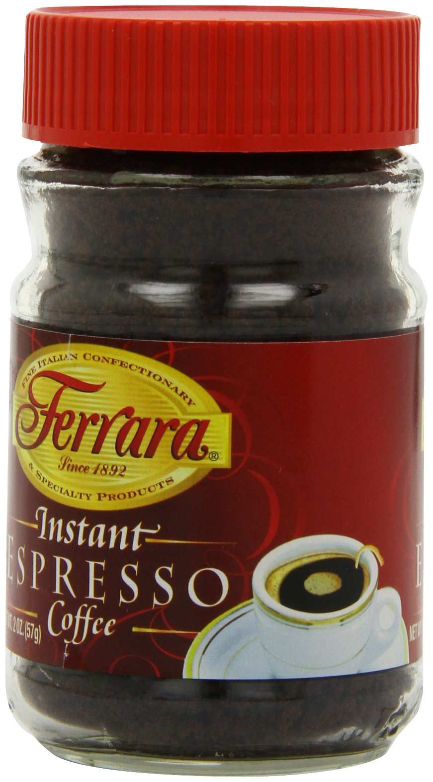 Ferrara Instant Espresso Coffee, 2-Ounce Glass Jars (Pack of 6)