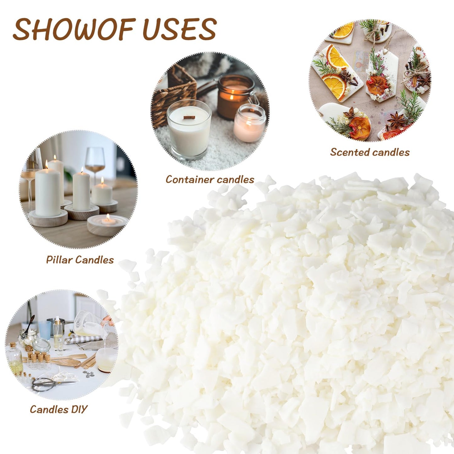 Wfmolcand Soy Wax for Candle Making - 30 LB Natural Soy Wax Candle Wax for DIY Candle Making Supplies…