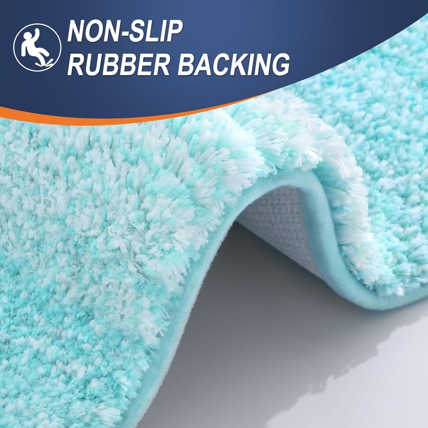 OLANLY Bathroom Runner Rug - Extra Soft Microfiber Mat 44x24 | Quick Dry, Washable, Teal Color