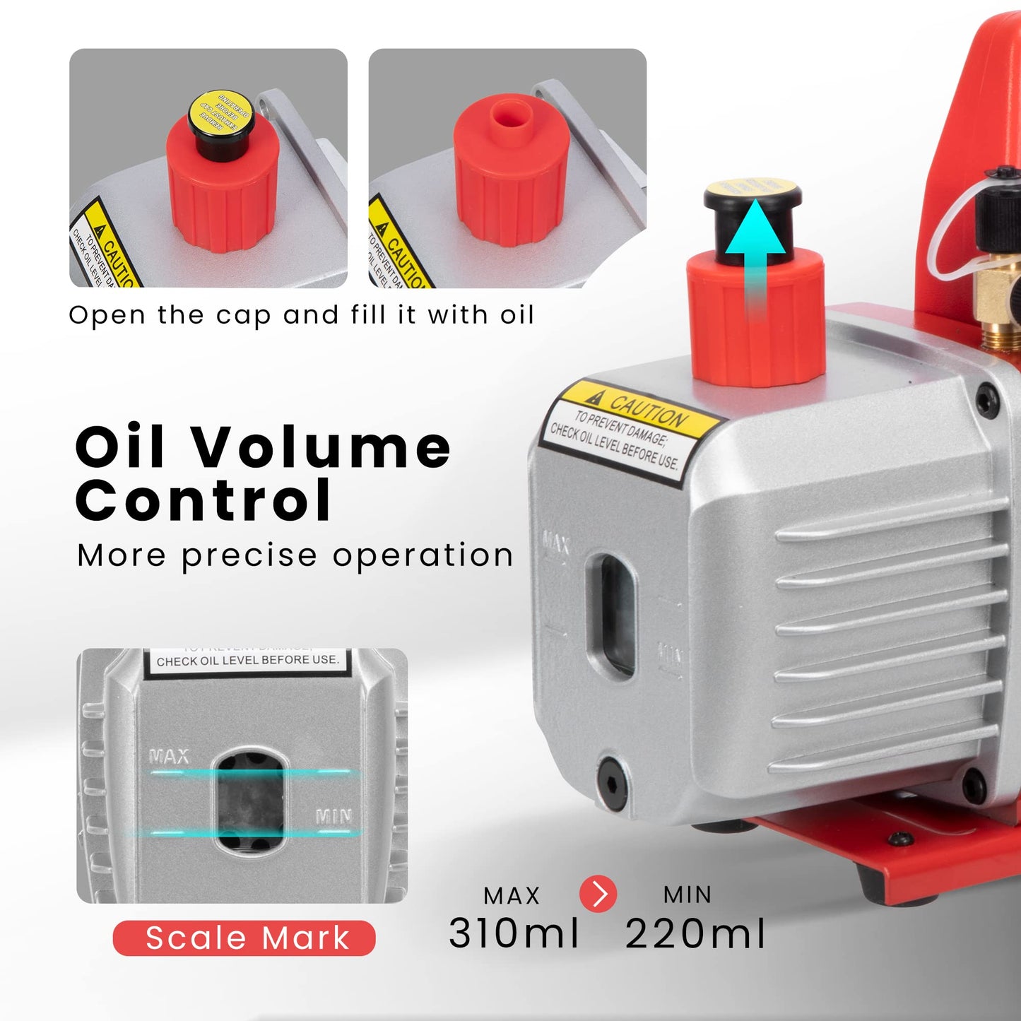 VIVOHOME 110V 1/4 HP 3.5CFM Single Stage Rotary Vane Air Vacuum Pump with Single Cylinder Portable Refrigerant Recovery Machine