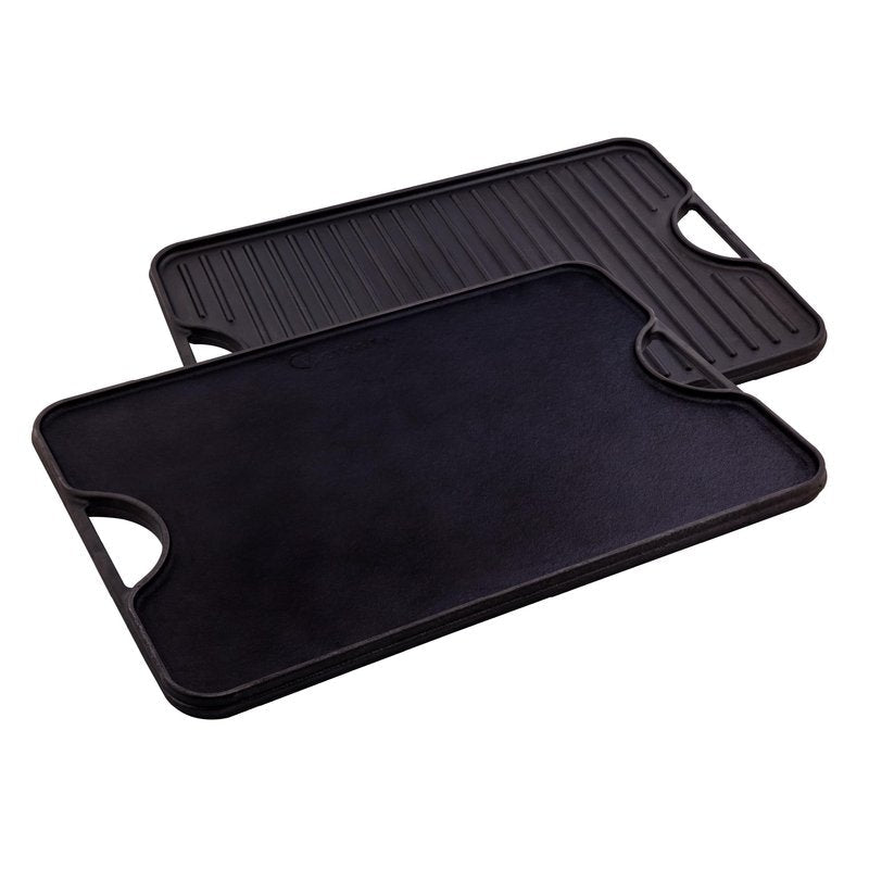 Victoria 20-by-14-Inch Rectangular Cast Iron Griddle, Preseasoned Reversible Griddle
