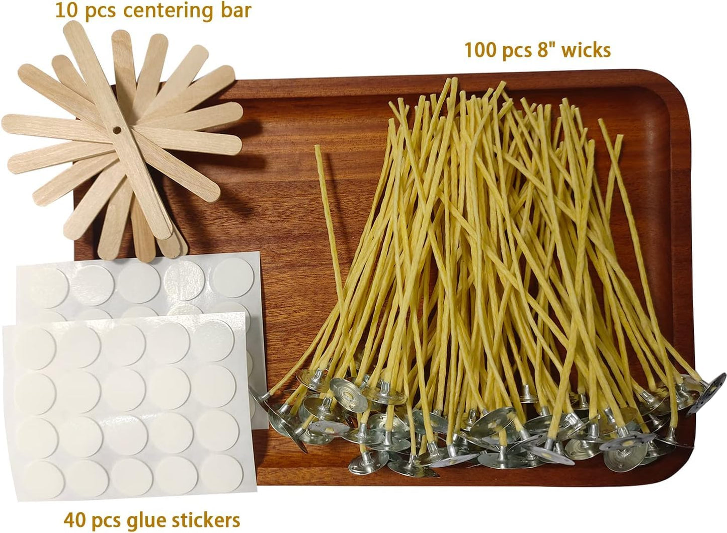 Candle Wicks 100 PCS 8 inch Hemp Candle Wicks 2.5mm Organic Beeswax Candle Wicks for Candle Making Candle Wick for Butter Candle Hemp Candle Wick