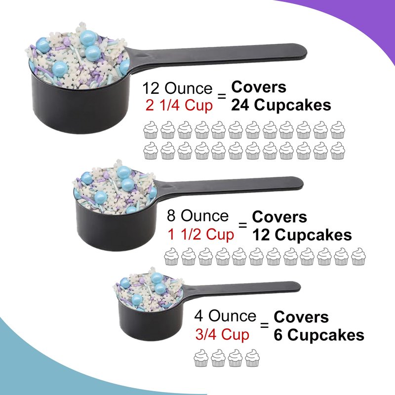 Let it Sprinkle - 12 Oz Resealable Bag - Winter and Christmas Themed Sprinkle Mix - Features Teal, Purple, and White Jimmies, Teal Pearls, and White Snowflake Quins - Cake and Ice Cream Sprinkles