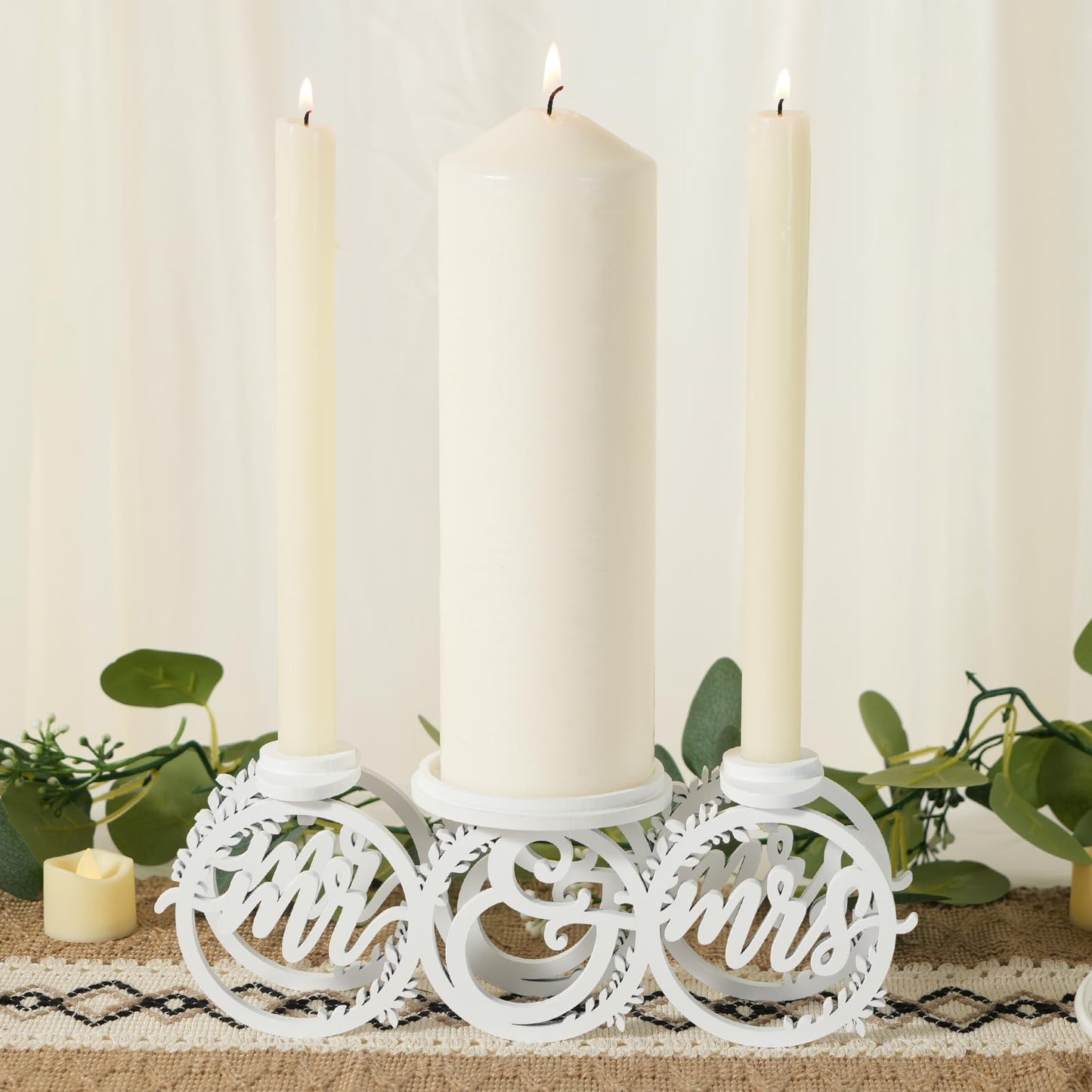 Rozrety Unity Candle Holder - Unity Candles Stand for Wedding Ceremony Set - Candle Holders for Wedding Decoration, Reception, Bridal Shower Gifts(Candles not Included)