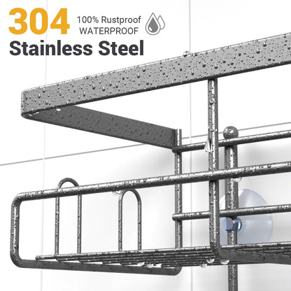 AKTECKE Shower Caddy - Rustproof Hanging Bathroom Organizer for Shampoo & Soap | No Drilling Required