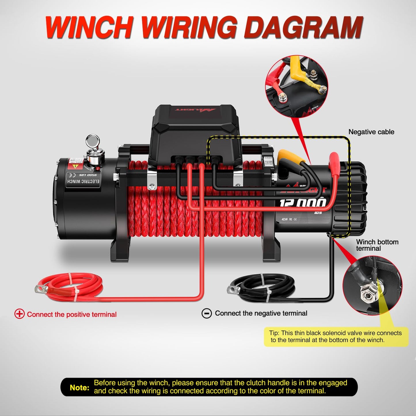 Nilight 12V Electric Winch for Jeep UTV Trailer Boat Offroad Towing ATV Winches 12000LBS IP68 Winch with Synthetic Rope Fairlead Wired Wireless Remote