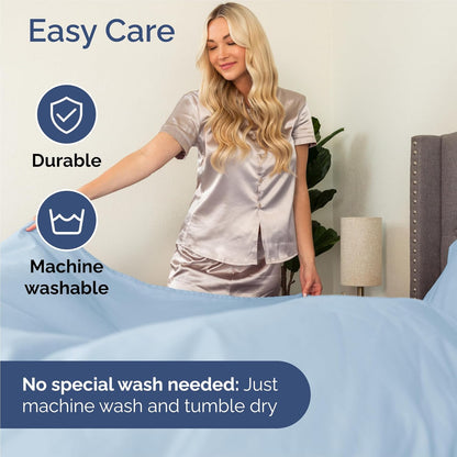 Sky Blue Split King Size 5-Piece Sheet Set | Comfy, Breathable & Cooling Luxury Bedding - Deep Pockets, Soft & Wrinkle-Free