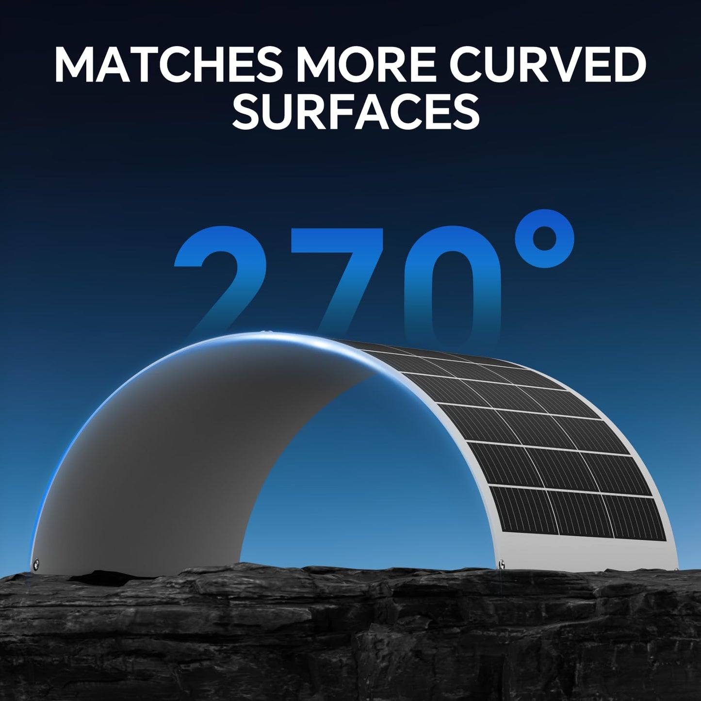 200W Flexible Solar Panel 23.5% High Efficiency Monocrystalline – Ultra Lightweight & Bendable, Perfect for RV Boat Van Off-Grid Power Systems (200W 1pack)