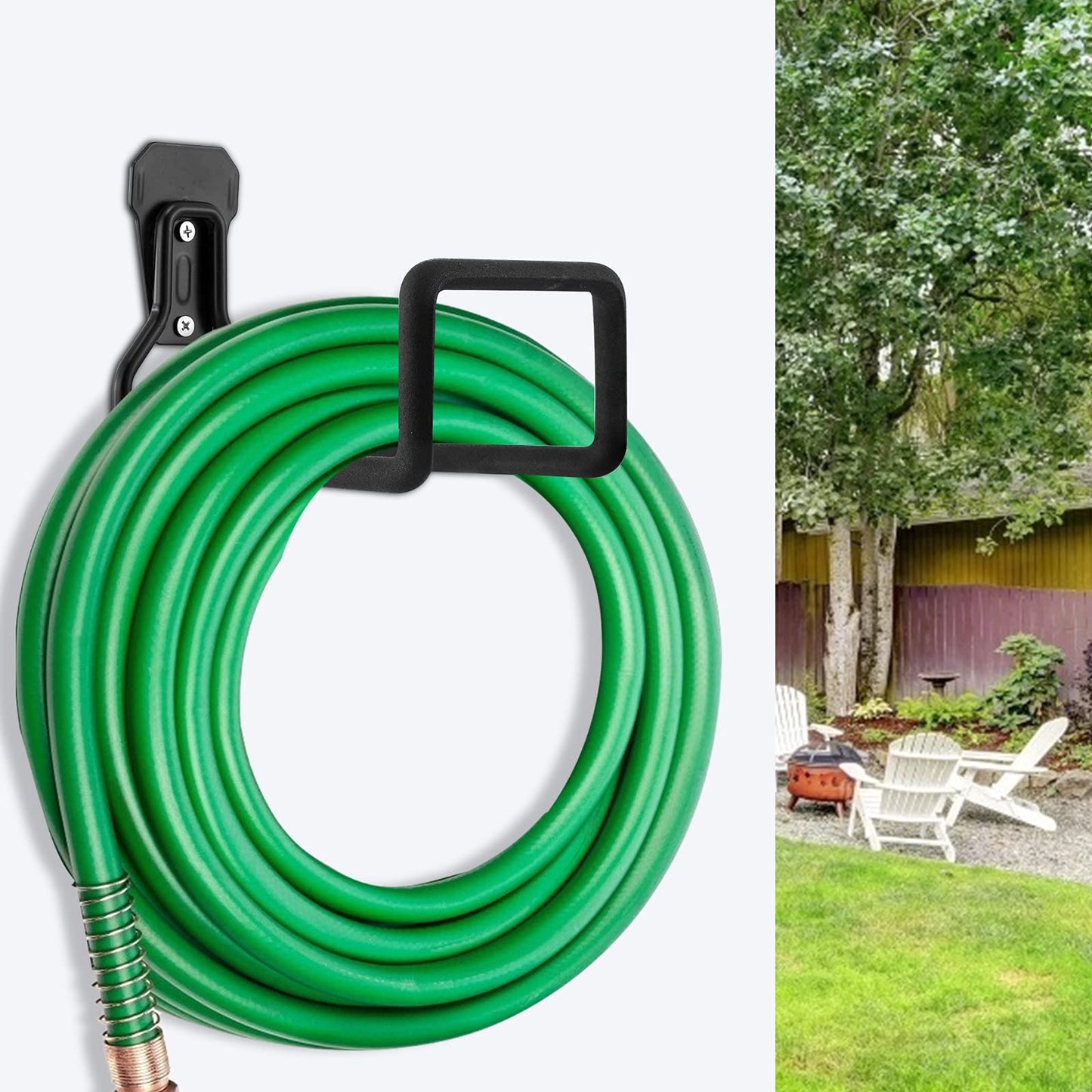 Sageme Hose Hanger, Heavy Duty Metal Hose Holder Wall Mount, Hook for Garden Hose/Expandable Hose/Hose Reel/Water Hose/Pocket Hose/Flexable Hose/Magic Hose 100 Ft