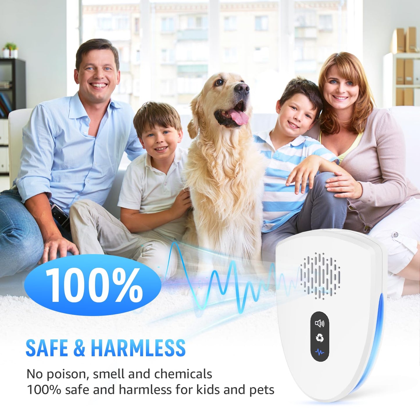 2025 Upgraded Ultrasonic Pest Control Repeller, Mouse Repellent Indoor for Spider Bug Roach Ant Fly Rat Mice Insect Deterrent, Mouse Rodent Repellent Ultrasonic Plug in, 3 Mode Switching, 6 Pack