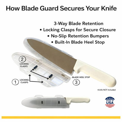 Agilux Blade Guard 8" Knife Blade Protector Made in USA Safe Storage and Transport for Kitchen Knives Protects Edges in Drawers Travel Camping RV