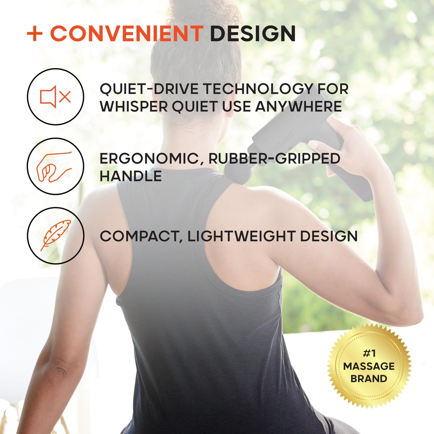 Sharper Image Powerboost Massage Gun – Deep Tissue Percussion Massager| 5 Attachments, 6 Speed| Shoulder Back Leg Muscle Recovery & Pain Relief Massage Tool| Massager Gun| Men & Women Gift