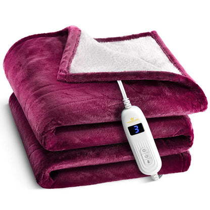 Medical king Heated Blanket, Machine Washable Extremely Soft & Comfortable Electric Blanket Throw Fast Heating with Hand Controller 10 Heating Settings & auto Shut-Off (Gray, 50 x 60)