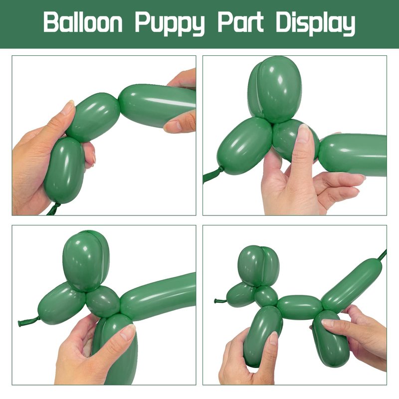 100pcs Sage Green 260 Balloons, Thickening Latex Green 260q Balloon for Animal Model, Long Twisting Balloons for Halloween Xmas Presents, Animal Shape, Birthdays Clowns. (Sage Green)