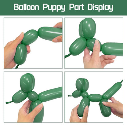 100pcs Sage Green 260 Balloons, Thickening Latex Green 260q Balloon for Animal Model, Long Twisting Balloons for Halloween Xmas Presents, Animal Shape, Birthdays Clowns. (Sage Green)