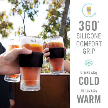Host Freeze Best Dad Ever Insulated Glass Tumbler for Cold Drinks, Freezable Gifts for Dad, Double Wall Insulated Beer Glass for Chilled Lager, IPA, Ale & Iced Coffee, 16 oz, Set of 1