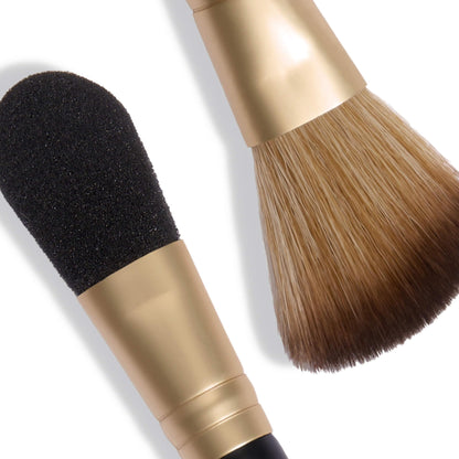 LAURA GELLER NEW YORK Retractable Black Kabuki Brush for Liquid, Cream and Powder Face Makeup With Aluminum Handle