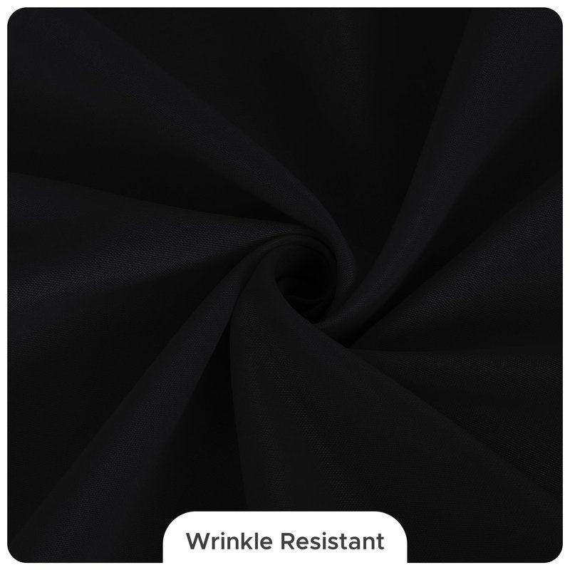Fitable 8 Pack Rectangle Tablecloths: Stain Resistant Wrinkle Free Circle Table Clothes, Washable Reusable Polyester Table Covers for Wedding Party Birthday Banquet Reception(Black, 90x132 Inch)