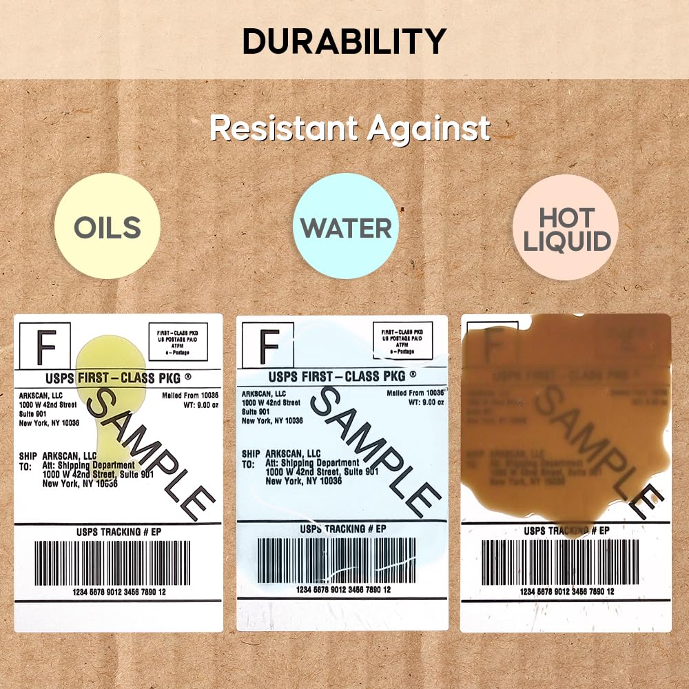 4 Rolls of SL450 4x6 Shipping Label (450 Pages per roll) Support Arkscan Label Printers, Compatible w/Zebra LP2844, Zp-450, Zp-500, Zp-505 and Other Brands, It's Designed for Direct Thermal, White.