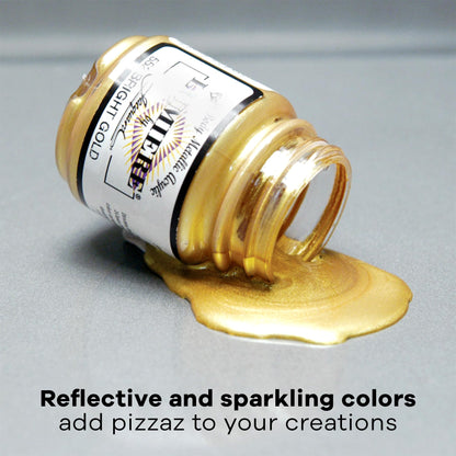 Jacquard Lumiere 2.25oz Fabric Paint Pearlescent Turquoise - Metallic Paint for Fabric Leather Canvas Paper and Wood - Light-bodied Metallic Acrylic Paint - Lightfast & Vibrant Metallic Acrylic Paints