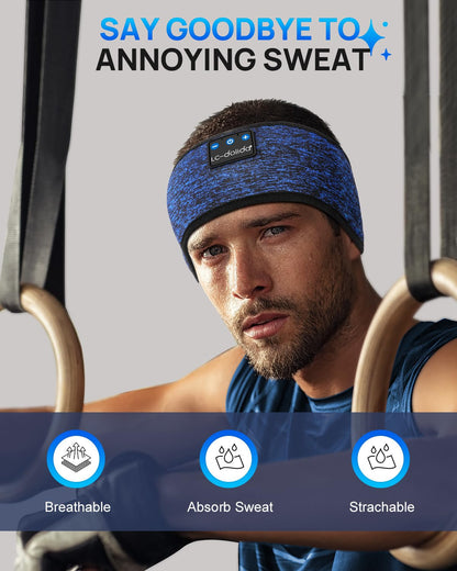 LC-dolida Sleep Headphones Headband Bluetooth 5.4, Sports Headband Earphones Wireless with Speaker Microphone USB C for Women Sleeping Gift Workout Jogging Yoga Insomnia Travel Meditation